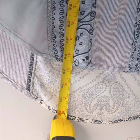 Free People Boho All Patched Up Chambray Bandana Button Down Shirt - Picture 13 of 13